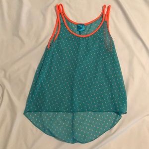 Neon Orange and teal tank